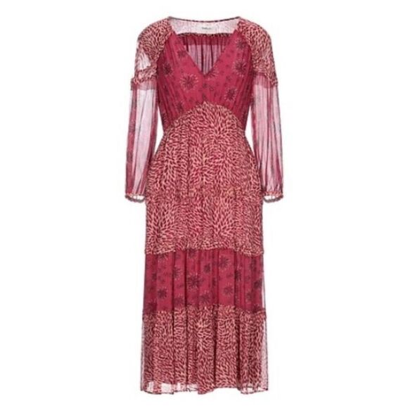New ba&sh Gypsie Rose Dress Red Medium - Picture 8 of 16